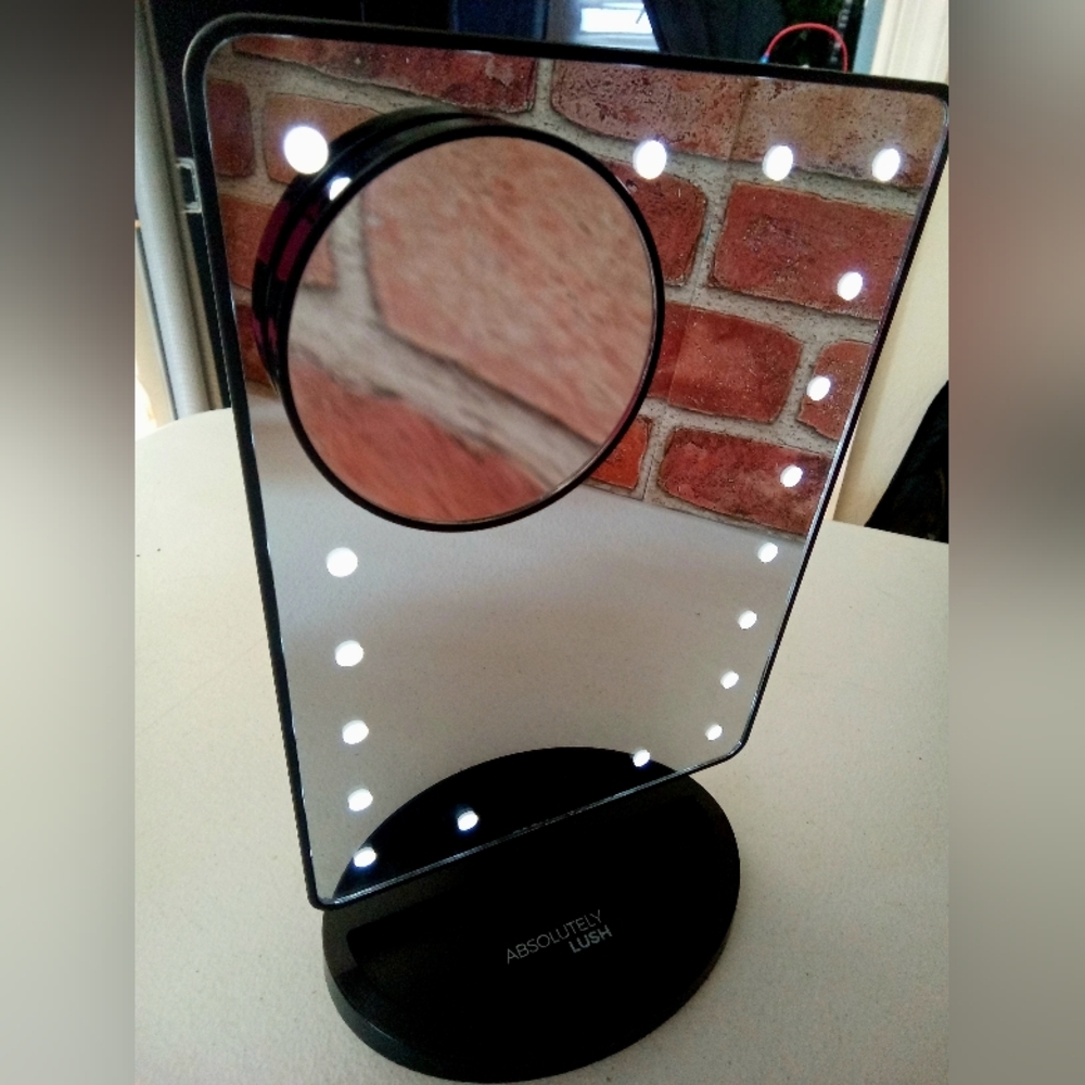 EUC Lighted Makeup Touch Control Mirror Stand Magnifying LED Tabletop Adjustable